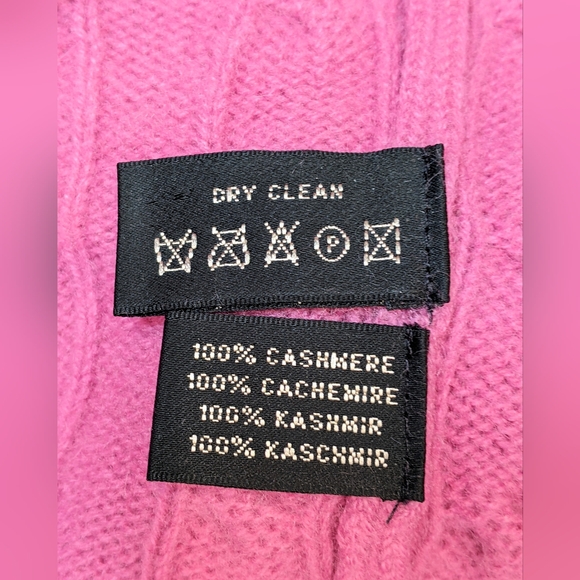 Ralph Lauren Cashmere Sweater XL orchid pink cable knit slim fit Black Label EUC - Picture 6 of 6